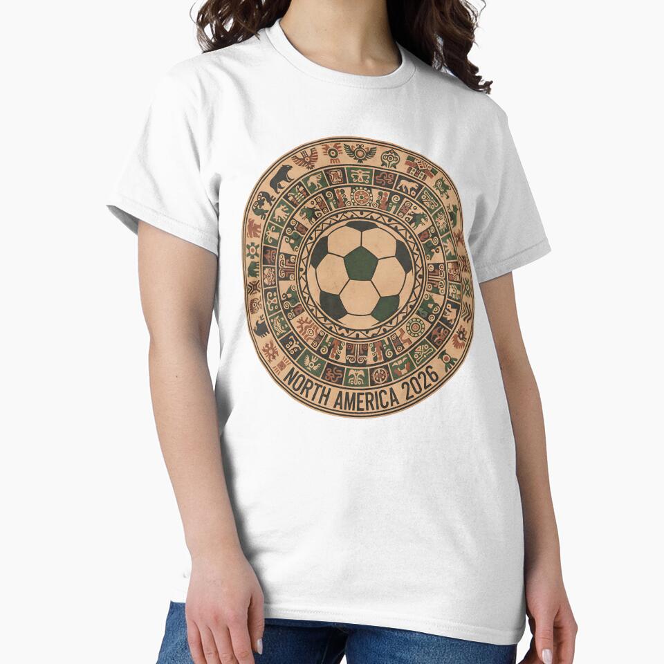 Ancient North America 2026 Soccer T-Shirt - Hieroglyphic World Cup Tee - Indigenous Cultural Football Design by Lukzol
