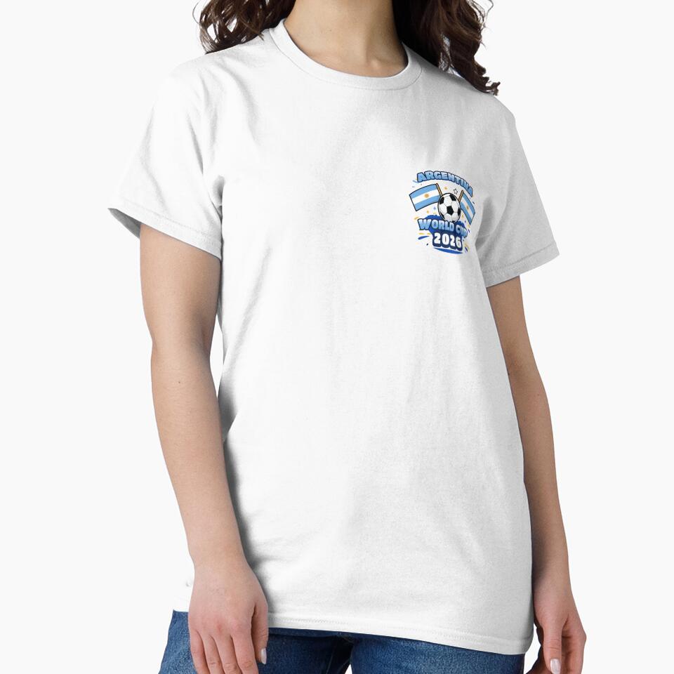Argentina World Cup 2026 Shield  Minimal Football T-Shirt Design by Ramkumar2025