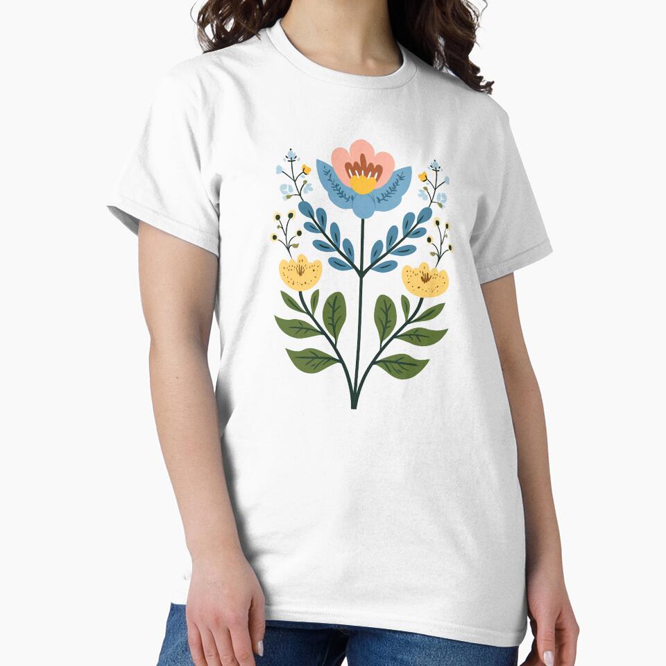 Blue and Pink Flower Folk by Tulungletoy