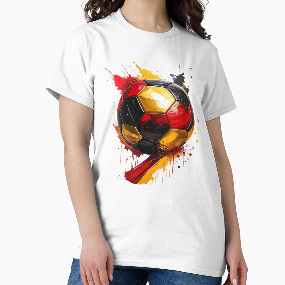 Football in black, red, and gold paint splatters, Germany by LiskoDesign