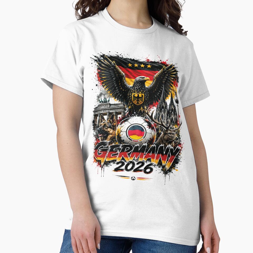 Germany 2026 Eagle Football Fan T-Shirt – Patriotic German Soccer Supporter Tee with Vintage Flag Style by al21ex