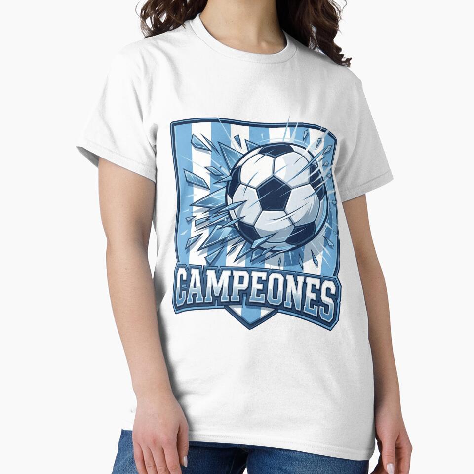 Soccer and football Champions, Campeones T shirt Argentina color by Nirozima