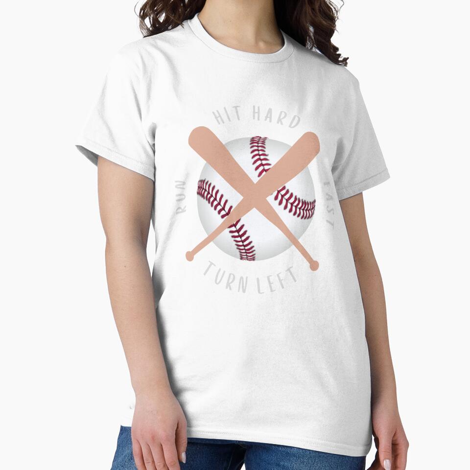 Hit Hard Run Fast Turn Left Baseball by ozdilh