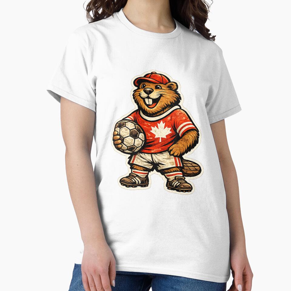 Canada Beaver Soccer Sticker – Vintage Football Mascot 2026 by randomdesignsnearme