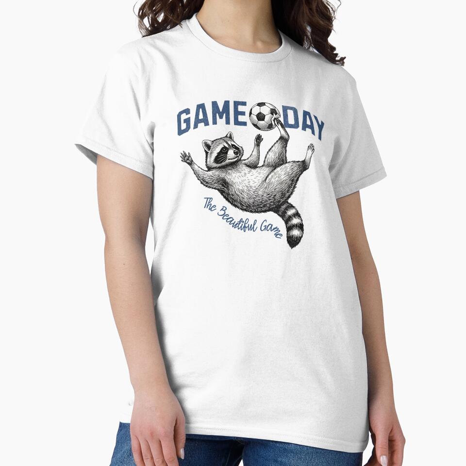 Raccoon Soccer Game Day The Beautiful Game by EvrmoodCo