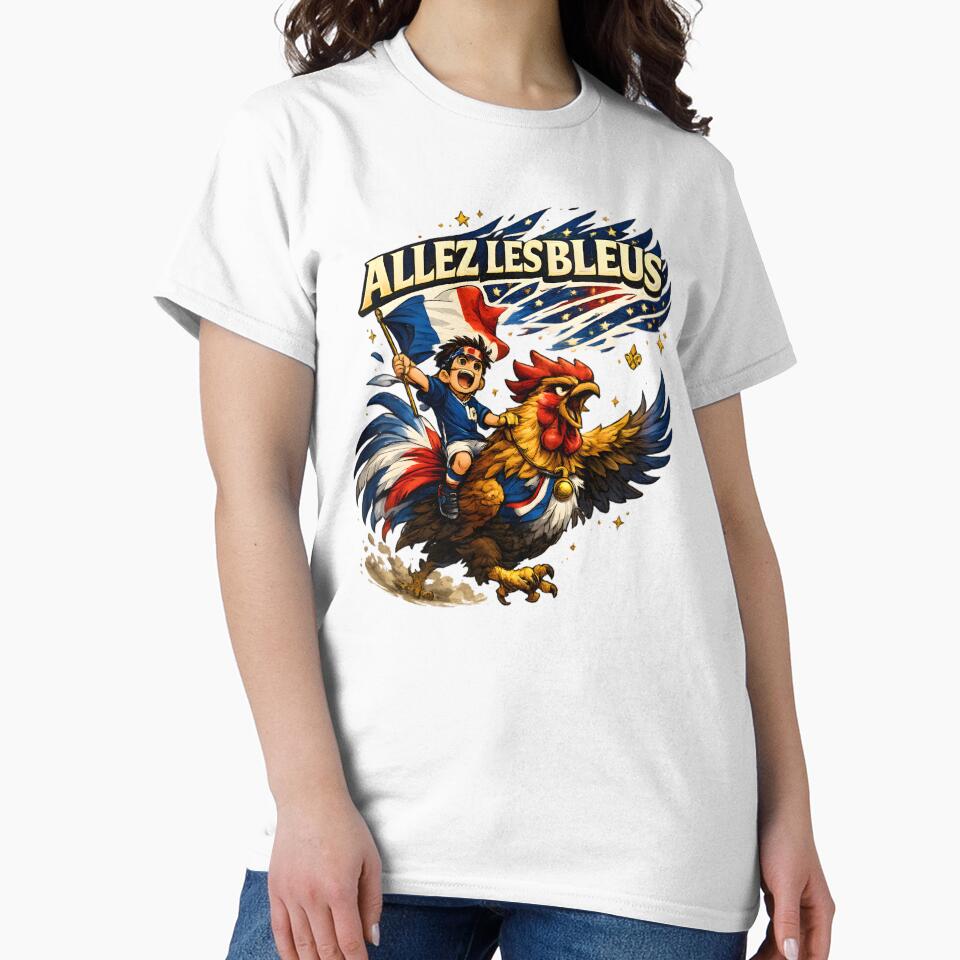 French Rooster Football Fan T-Shirt by Drofted