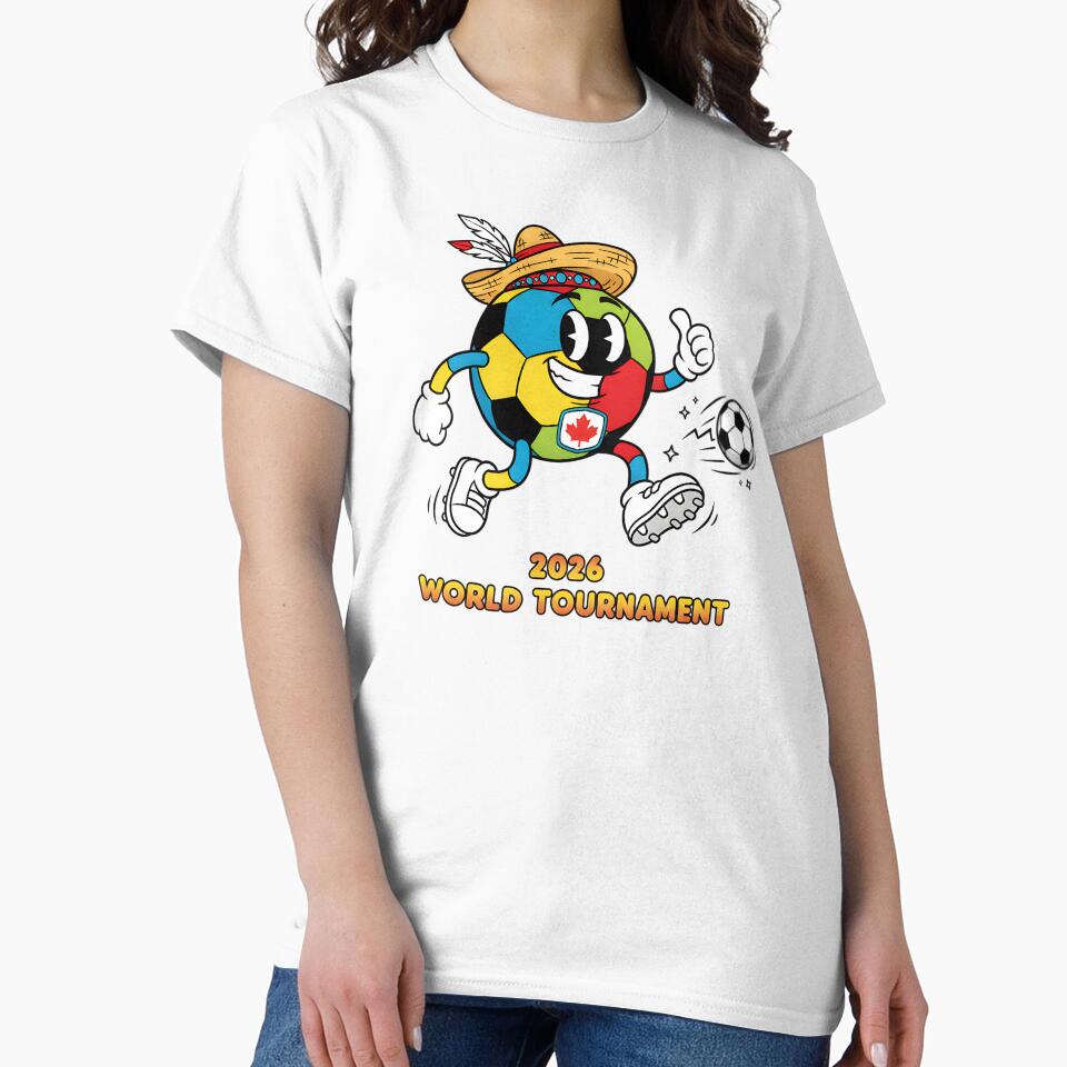 Retro World Cup 2026 Mascot T-Shirt - 90s Cartoon Football Fan Tee - North America Game Day Apparel by Lukzol