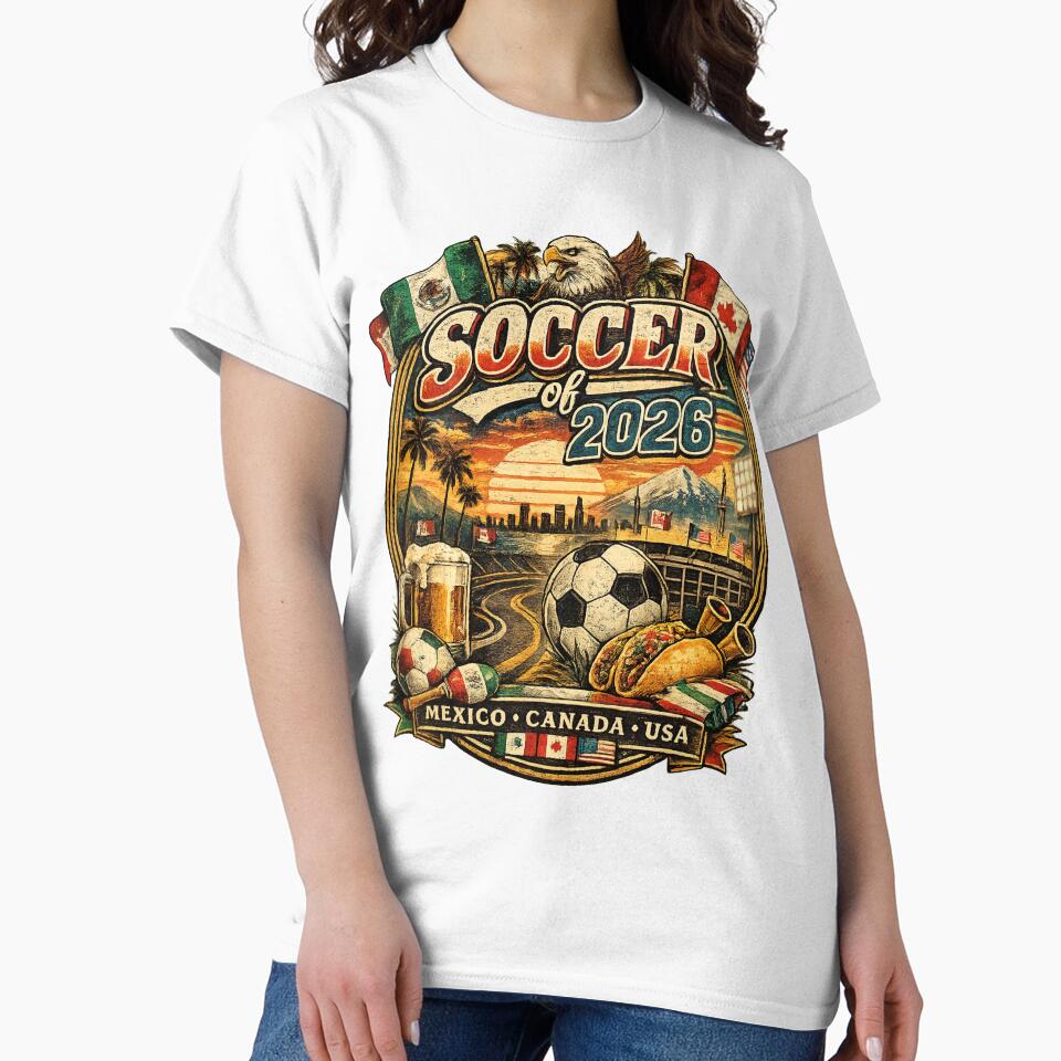Summer of Soccer 2026 Shirt – Vintage Retro Soccer Graphic Tee by GreenDoor007
