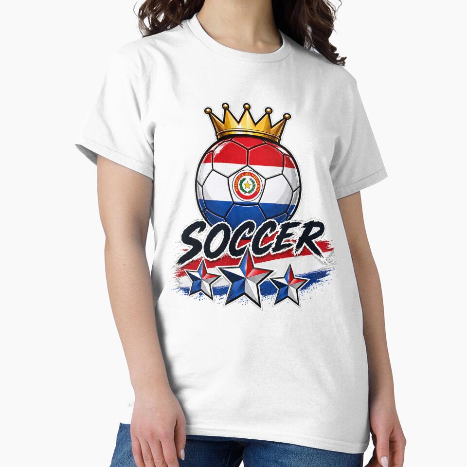 Vintage Paraguay flag Crowned Soccer Ball by QuiteOrbit