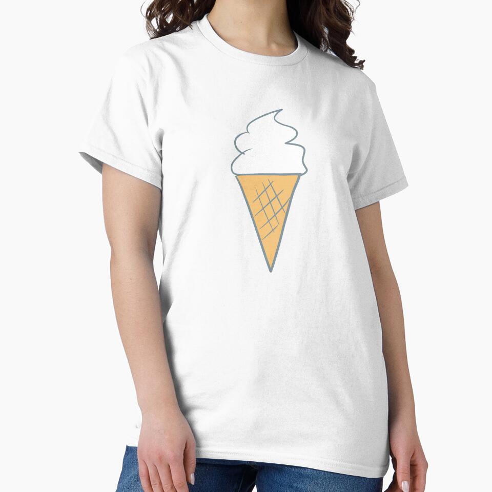 Soft-Serve Cartoon Style Vanilla 99 Ice Cream Pattern Brown background by Karen Ekdahl