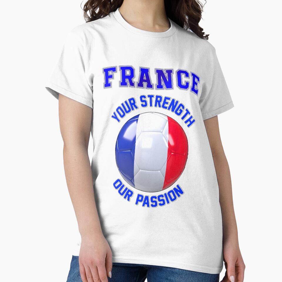 France fan slogan for football, French your strength, our passion by superpixus