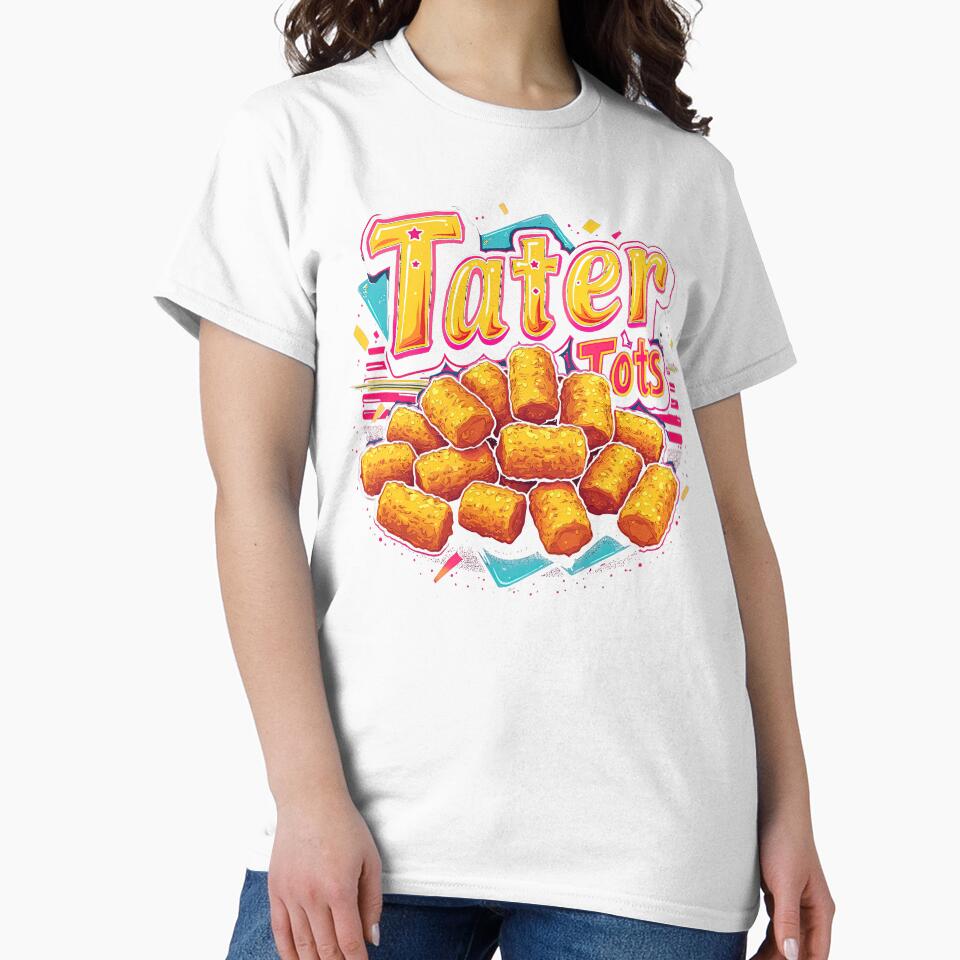 Retro Tater Tots Lover Funny Bootleg 1980s Potato Foodie by SpookshowDesign