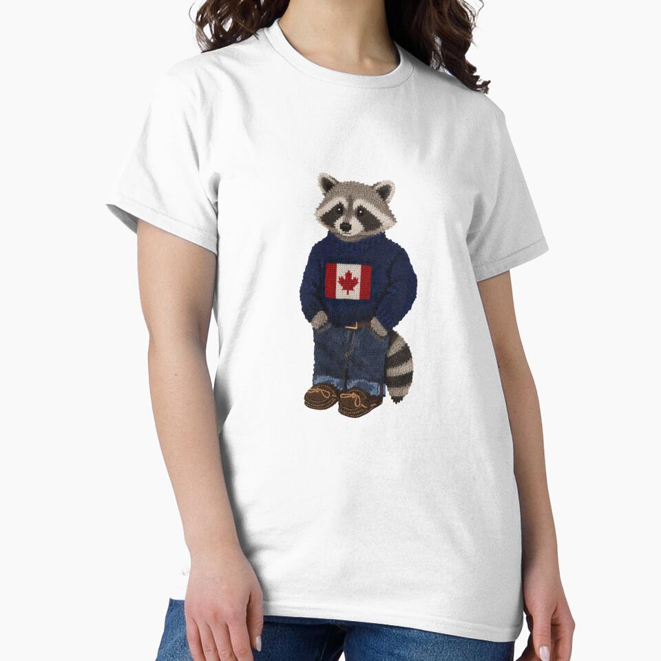 Cute Preppy Raccoon - Canada Flag by theherbariumofspells