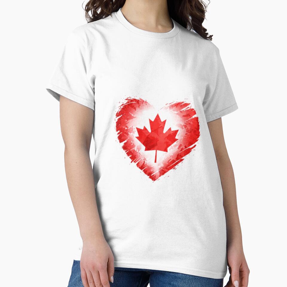 Canada Heart Flag T-Shirt | FIFA 2026 Canadian Soccer Fan Tee by YASboutik