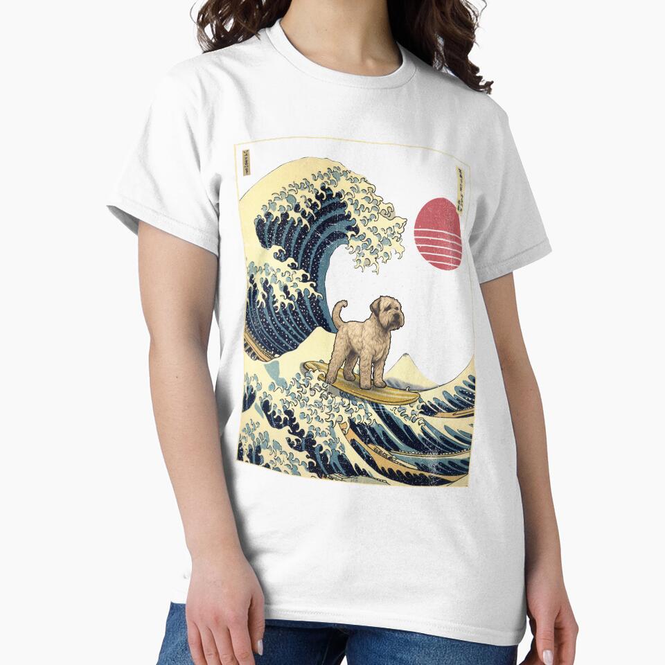 Soft Coated Wheaten Terrier Kanagawa Japanese Surfing Wave by rafaeltto