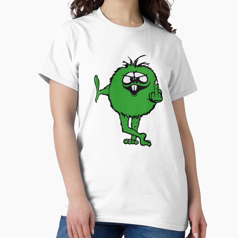 Green Guy flips bird - 70s retro by JMoreaux