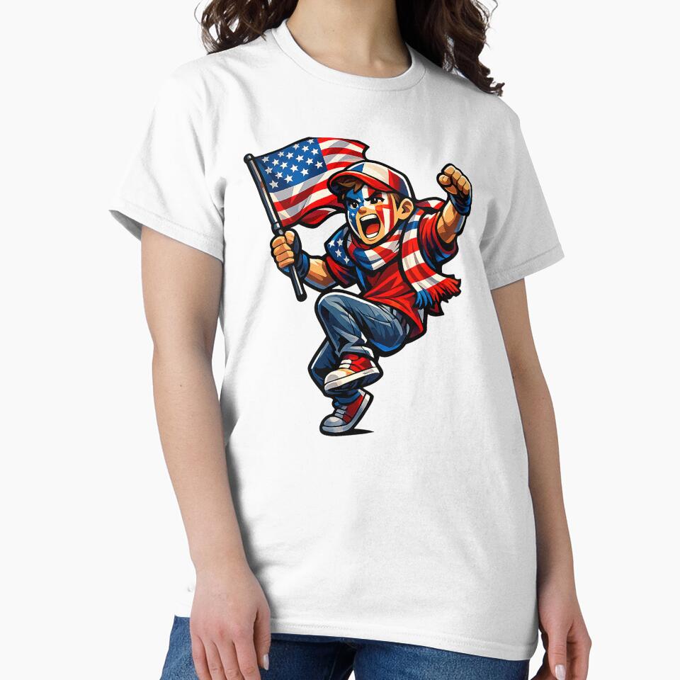 USA World Cup 2026 Super Fan – Patriotic Soccer Supporter Illustration by MirAgency