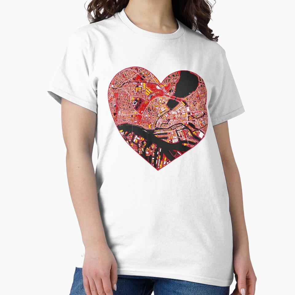 Hamburg Heart Map – German Football Inspired City Art by BottleGnome