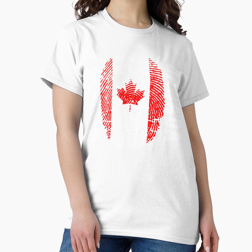 Canada Flag Fingerprint DNA Canadian by PartyShirts1