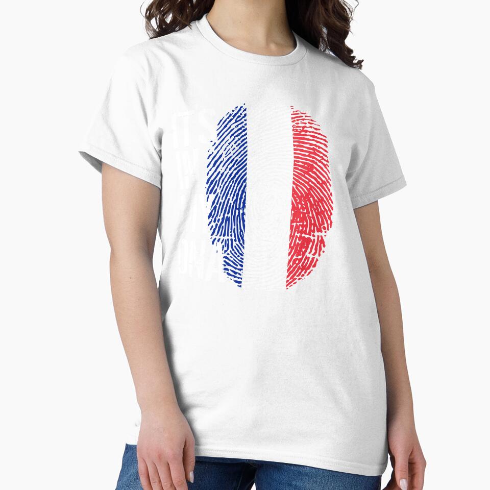 France Flag Fingerprint - It's in my DNA French by PartyShirts1