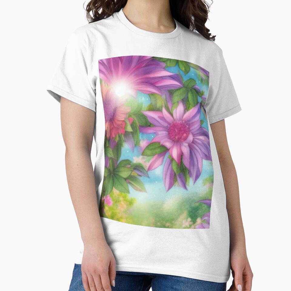 Soft Floral Starry Sky Watercolor No 7 by BassHeadMomma