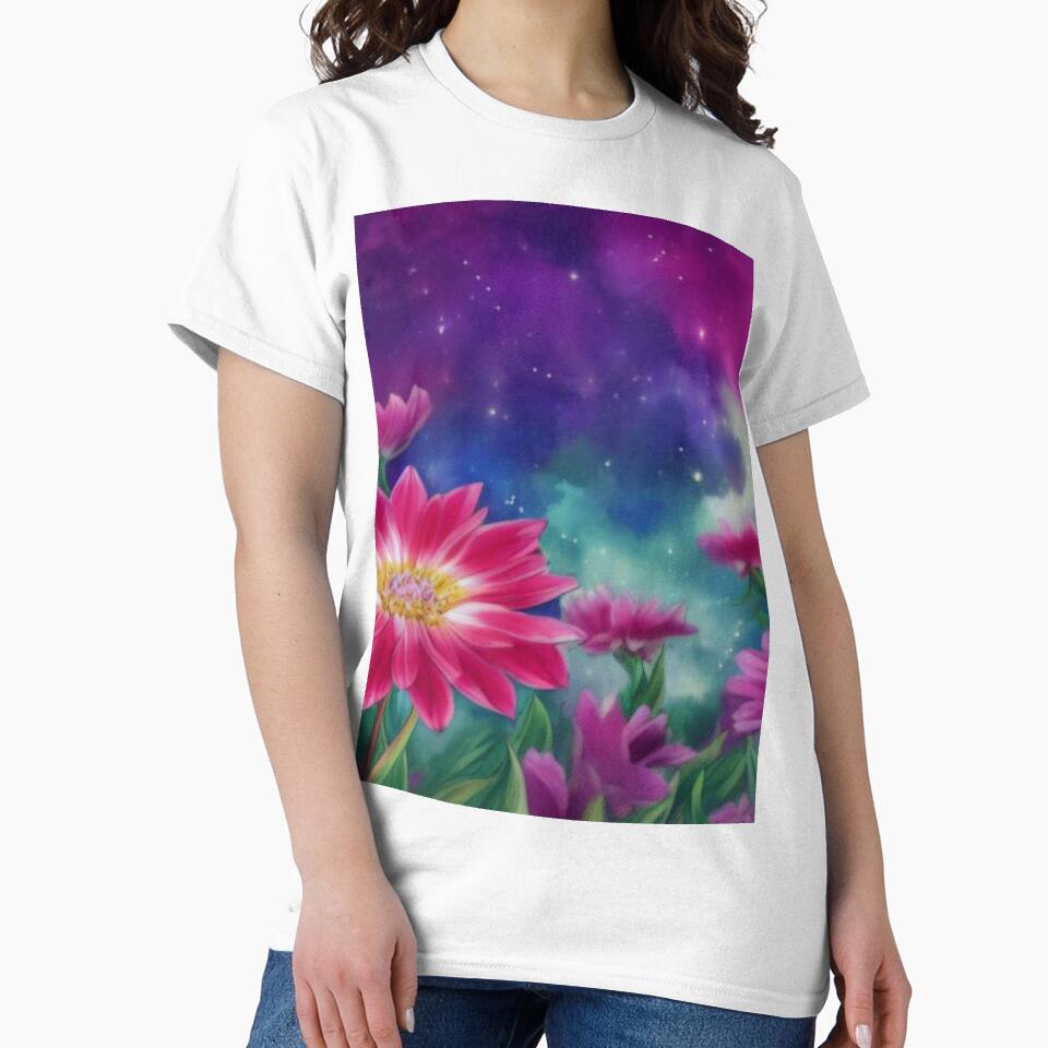 Soft Floral Starry Sky Watercolor No 5 by BassHeadMomma