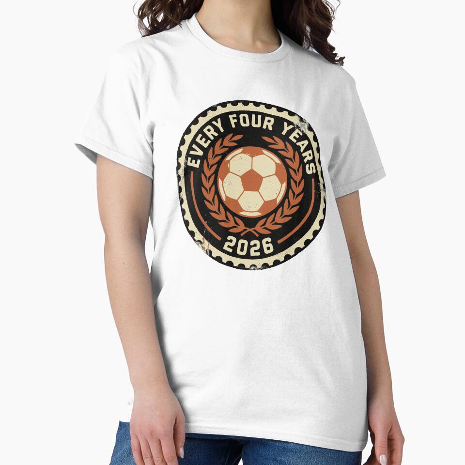 Every Four Years 2026 Vintage Soccer Badge T-Shirt | Retro World Cup Football Gift by Lulustarfox