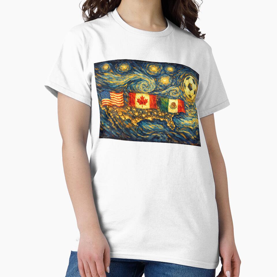 North America Soccer Starry Night Dreamy and Swirls Inspired from Van Gogh by BrickByDream