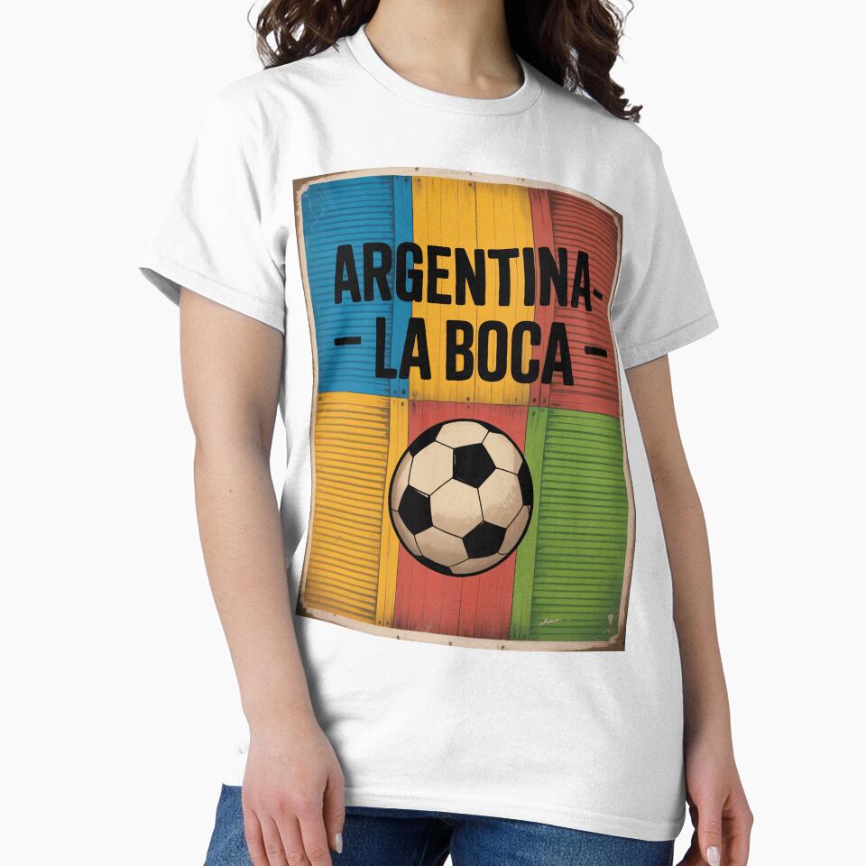 Argentina La Boca 2026 Vintage Football Poster - Buenos Aires Caminito World Cup Football Fan Design by SofDelAtlas