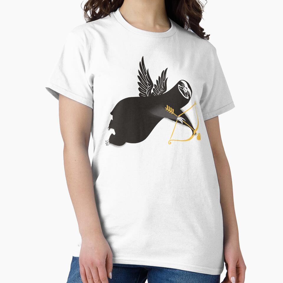 Funny sloth cupid bow arrow Valentines Day by BigMRanch