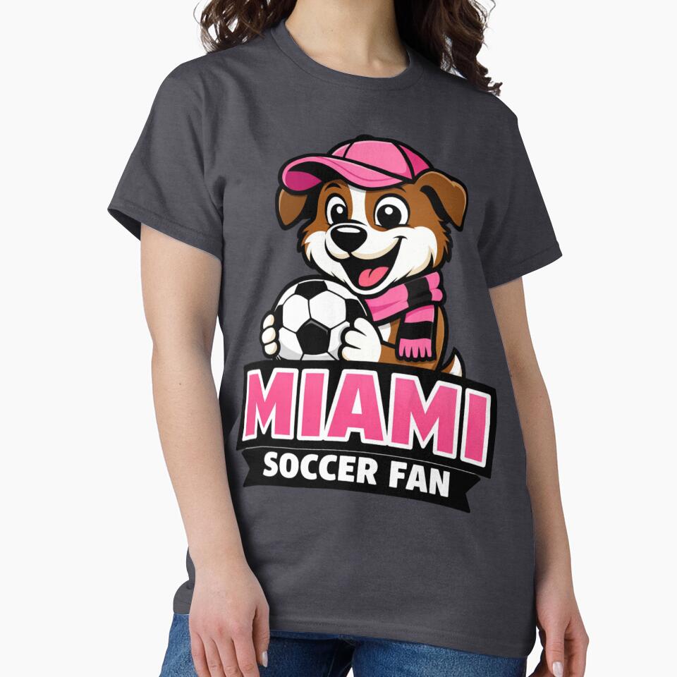 Miami Soccer Fan Dog – Winter Outfit in 90° Weather Game Day Funny Puppy Design by BrickByDream