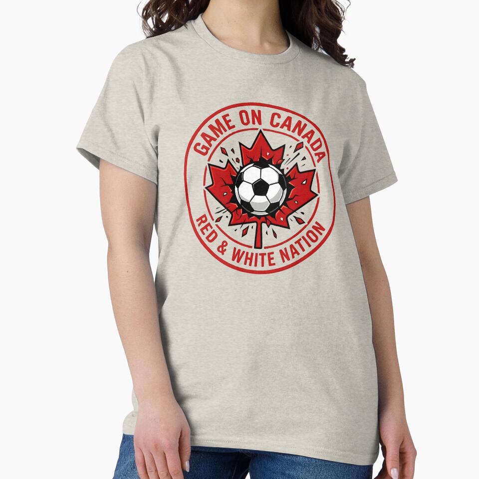 Game On Canada Red And White Nation Soccer Badge by laughingshirts