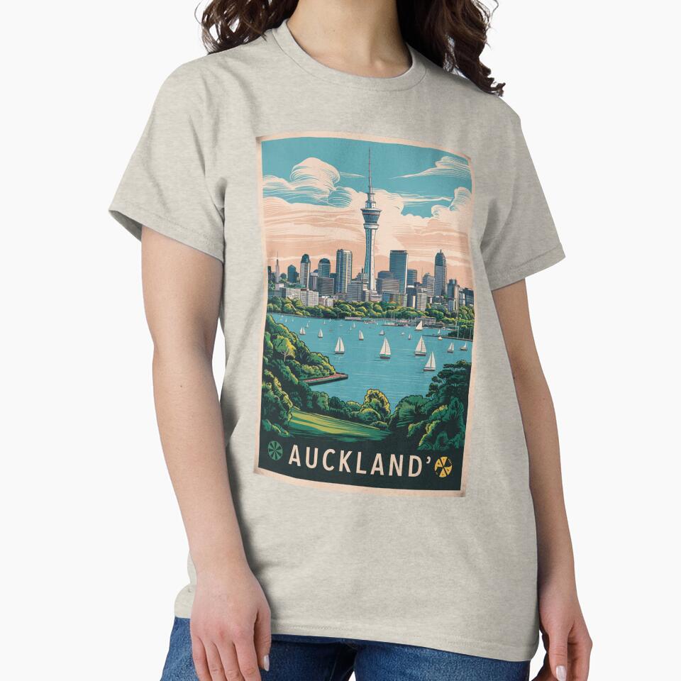 Auckland Vintage Travel Poster by TravelerRat