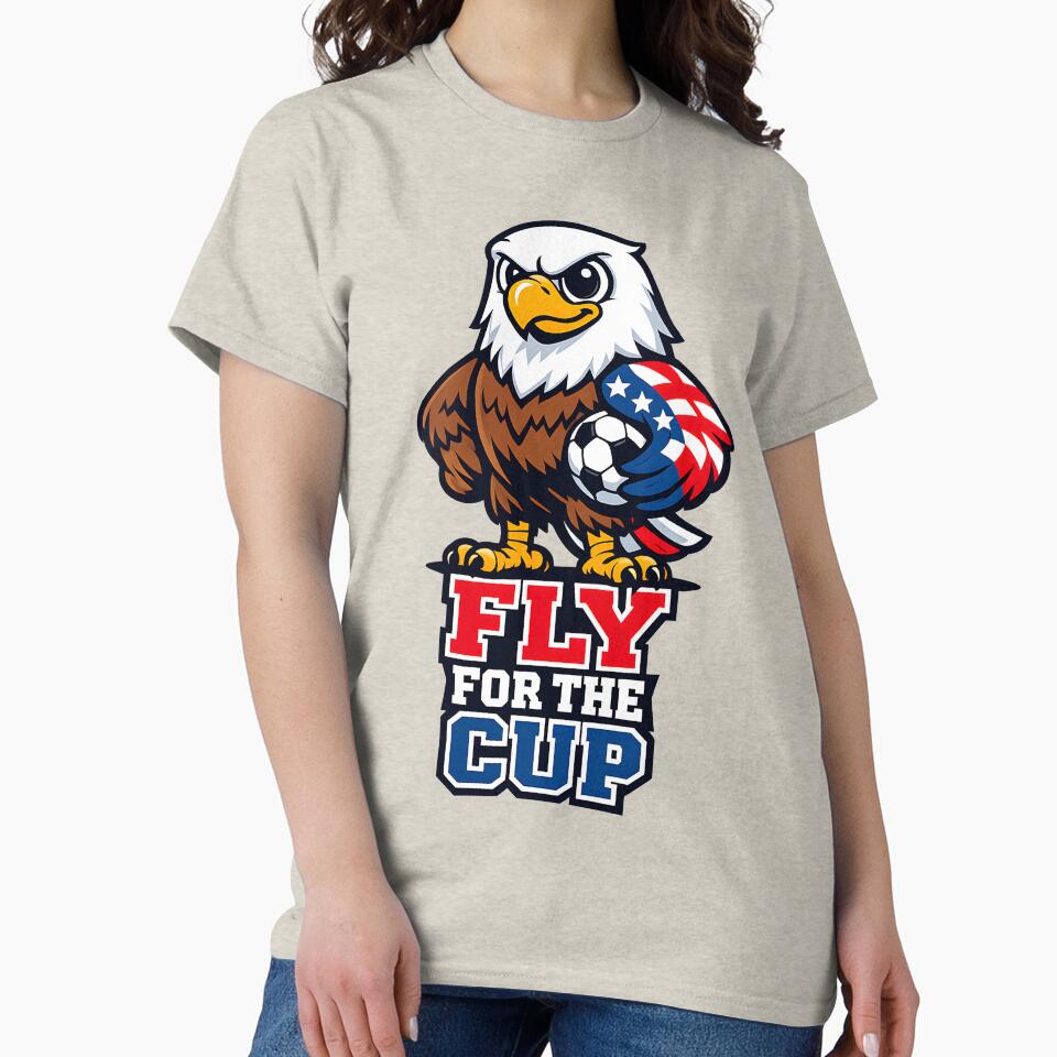 USA Bald Eagle Soccer Mascot – Fly For The Cup Patriotic Football Fan T-Shirt Sticker by  Artistry in Motion by MADsrecreation