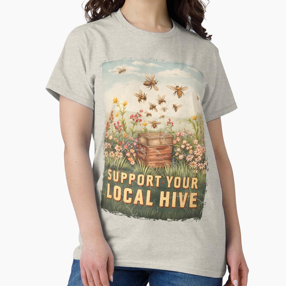 Support Your Local Hive – Vintage Beekeeping Poster by Boddicca