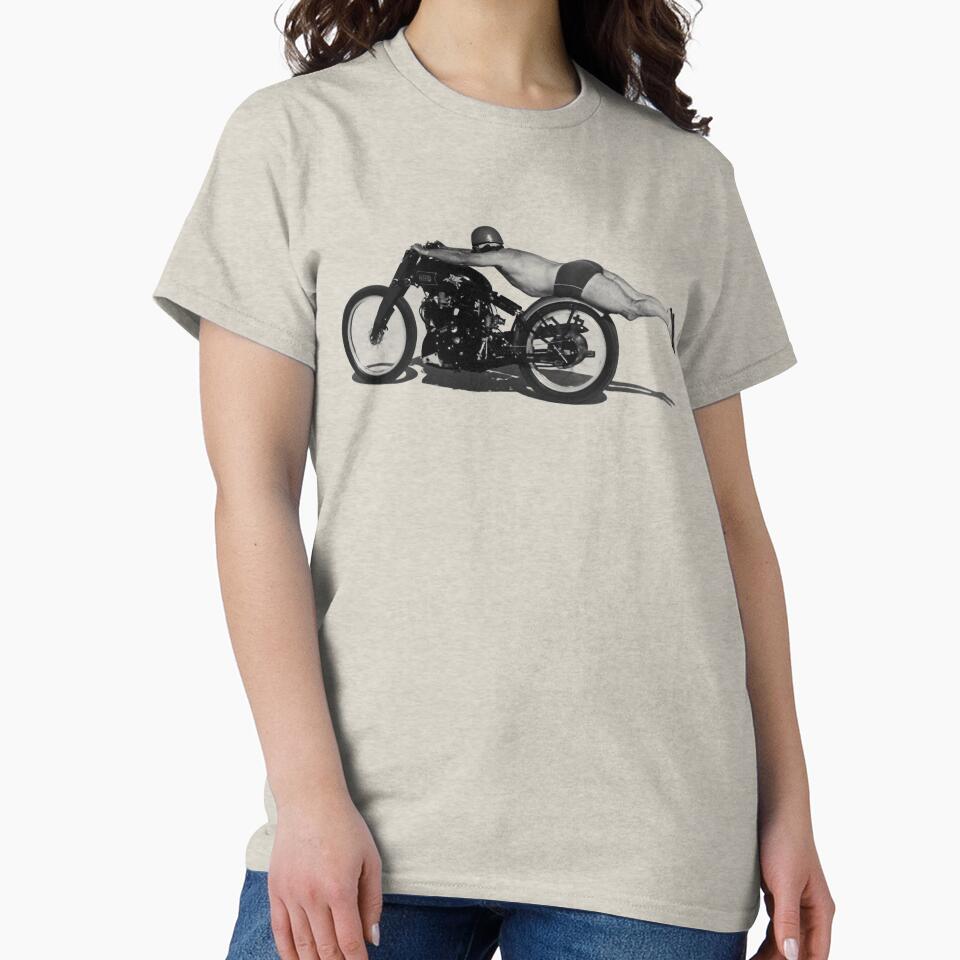 Vintage Vincent Classic Motorcycle Rollie Free Record 1948 Bonneville Salt Flats by EdGraphy