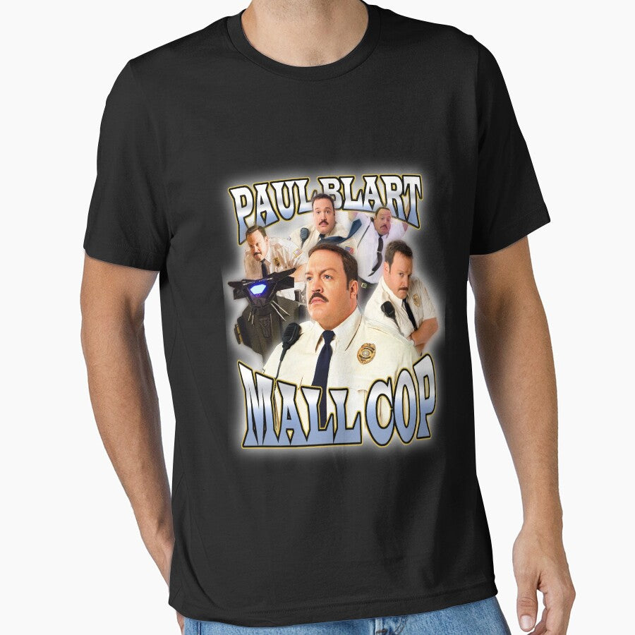90s Vintage Tee Paul Blart Mall Cop Funny Tshirt by Rachel Stimpson