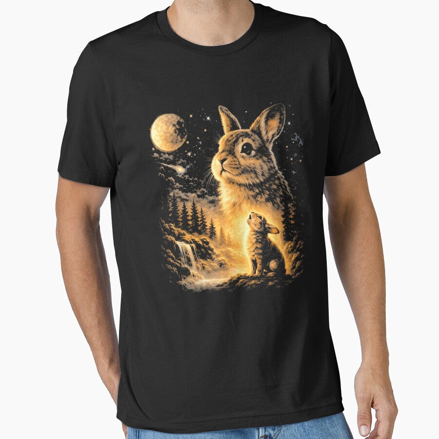 Vintage 90s Bunny Howling At The Moon Easter Day by CHValrory