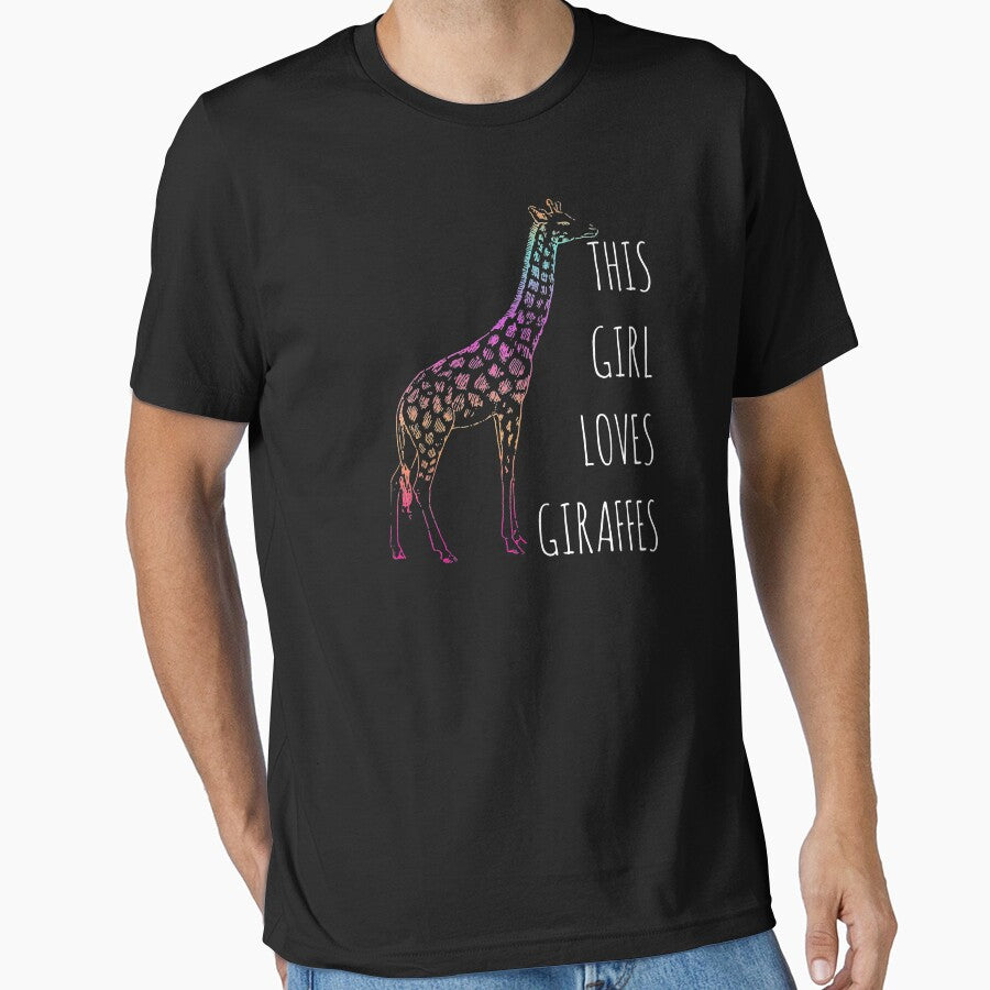 Giraffe - Love Giraffes Funny Gift Premium T-Shirt by EveElliott