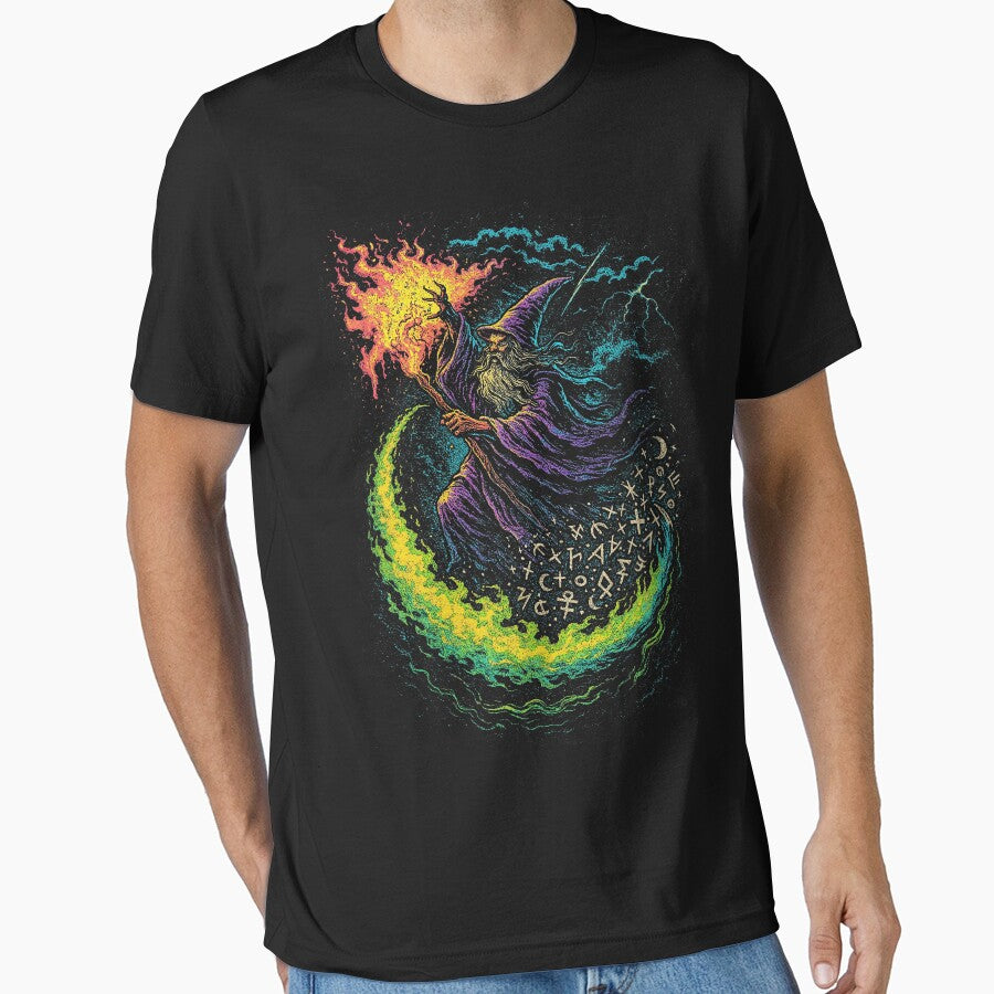 Fantasy Wizard Vintage 90s Shirt, Retro Sorcerer Magic Spell Shirt, Gothic Streetwear Sweatshirt, Grunge Magical Y2K Top, Mystical Wizard Gift by Rosqzz