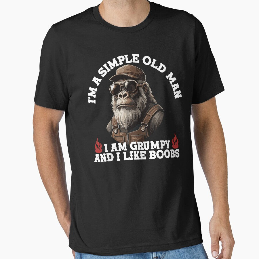 Simple Old Man - Grumpy Gorilla Biker Graphic by Evaevonechi