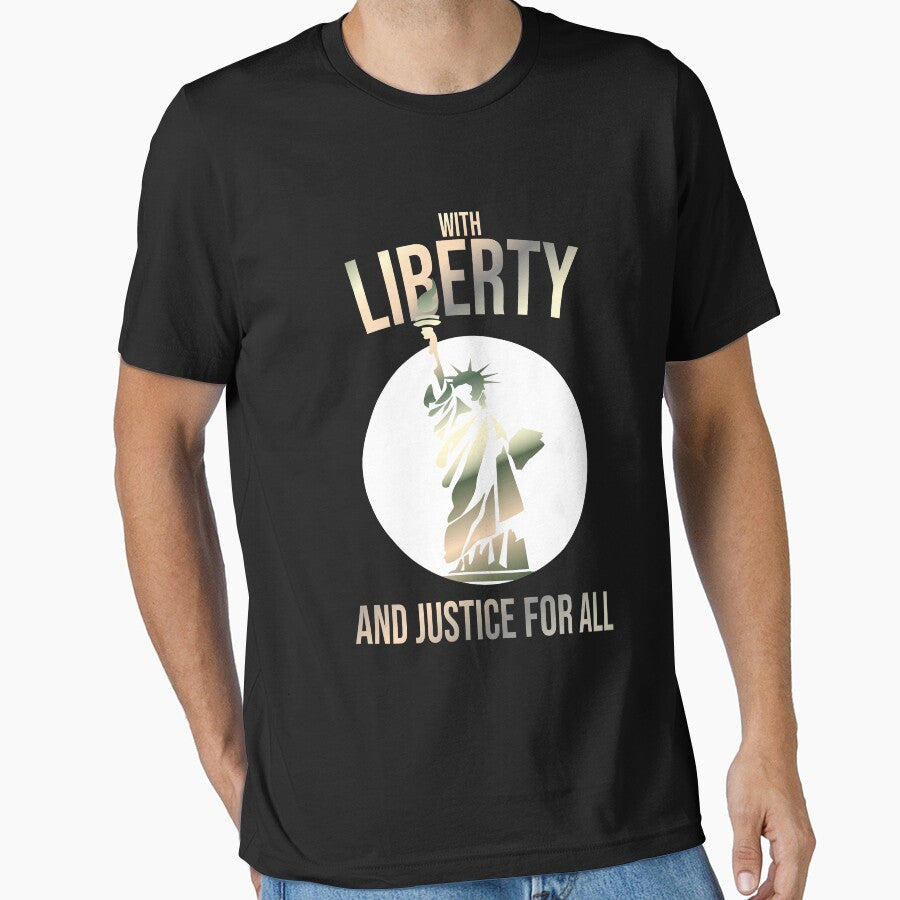 With Liberty And Justice For All Statue Of Liberty 4 July by 2MDesign