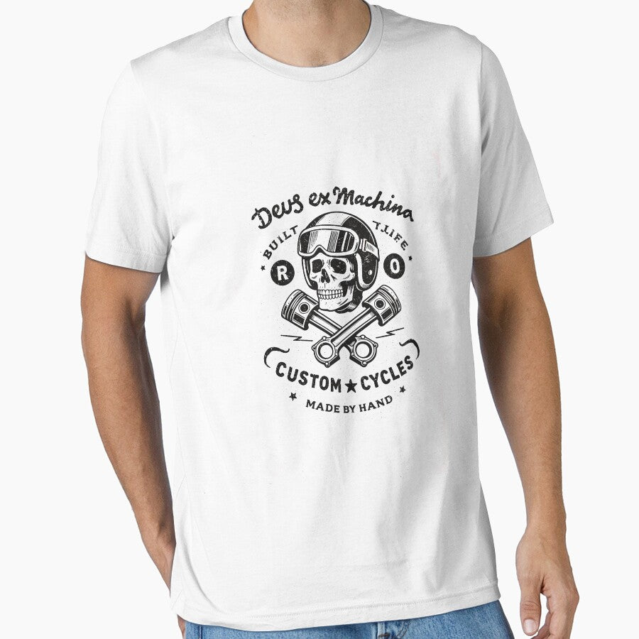 Deus Ex Machina Custom Cycles Skull T-Shirt by Matinez Pink