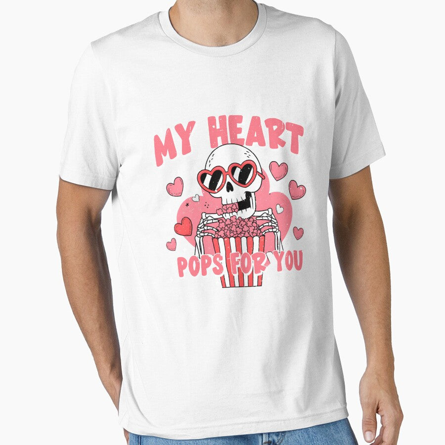 My Heart Pops For You, Retro Valentine Skeleton by kashiart