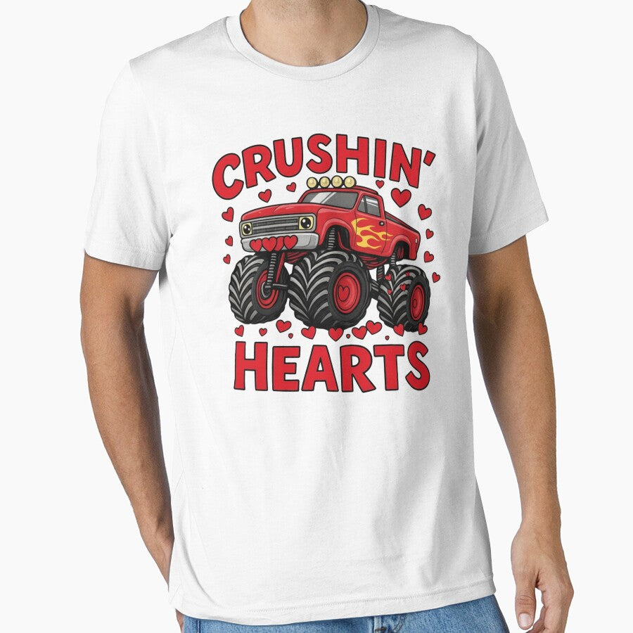 Boy Valentine Monster Truck, Crushin Hearts, Retro Distressed, XOXO Love by toongstudio