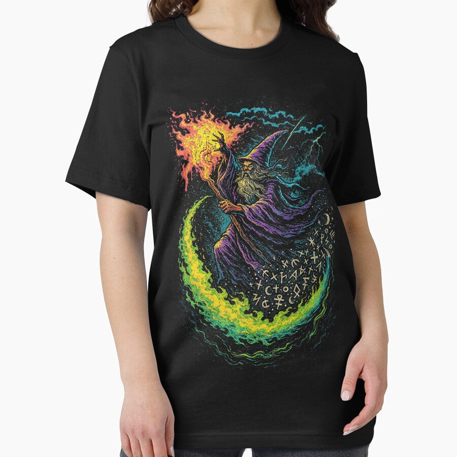 Fantasy Wizard Vintage 90s Shirt, Retro Sorcerer Magic Spell Shirt, Gothic Streetwear Sweatshirt, Grunge Magical Y2K Top, Mystical Wizard Gift by Rosqzz