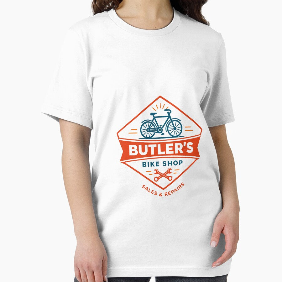 Bike Shop Logo T-Shirt by Matinez Pink
