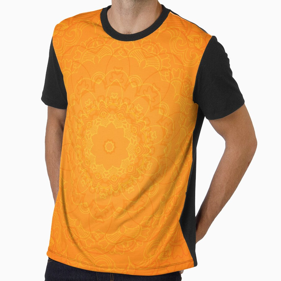 Radiant Orange Mandala Pattern by Apurva Joshi