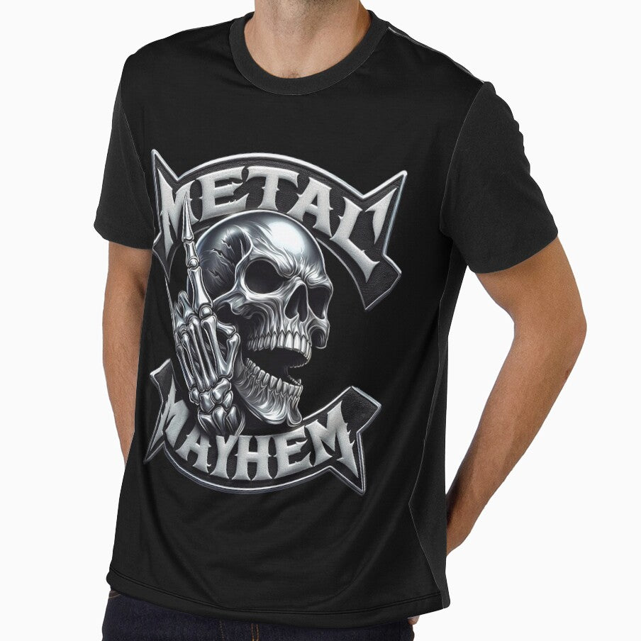 Metal Mayhem Skull Rock Art Print Design by DeimosArtIntl
