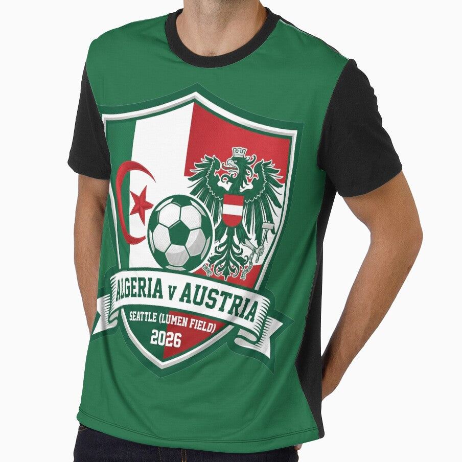 Algeria vs Austria Soccer Match Crest Seattle 2026 by Pride Emblem Prints